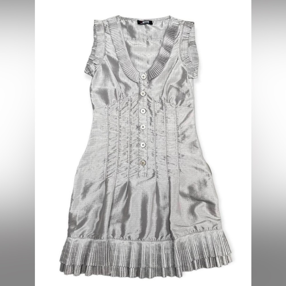 cutest morgan de toi silver mini dress with a drop waist! just doesn’t fit me :(
